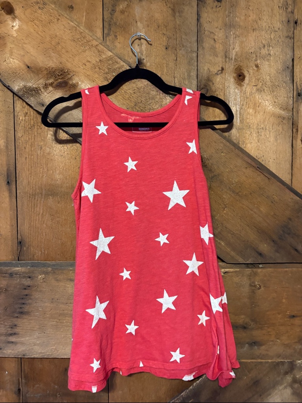 🇺🇸Sonoma Red Tank Top with White Star Print